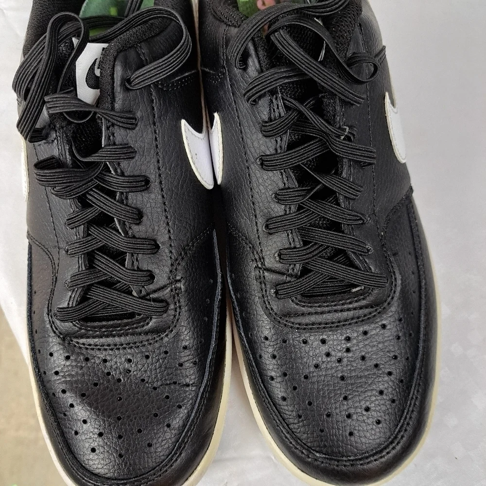 Nike Court Vision Low Black White Sneakers - Picture 2 of 9